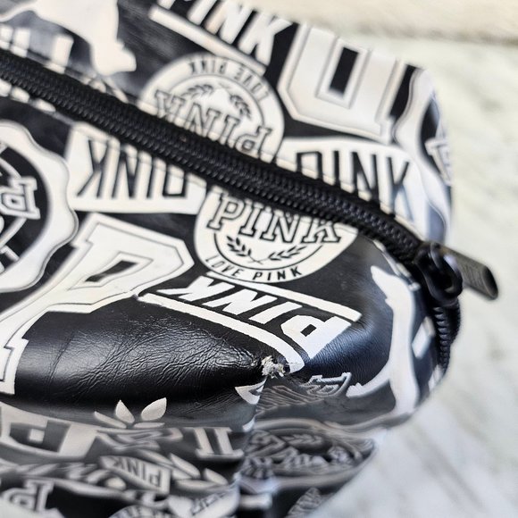 Victoria's Secret PINK Black &White PINK LOGO Cosmetic Case - Picture 4 of 10